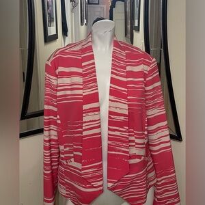 New York & Company Red and White Striped Blazer